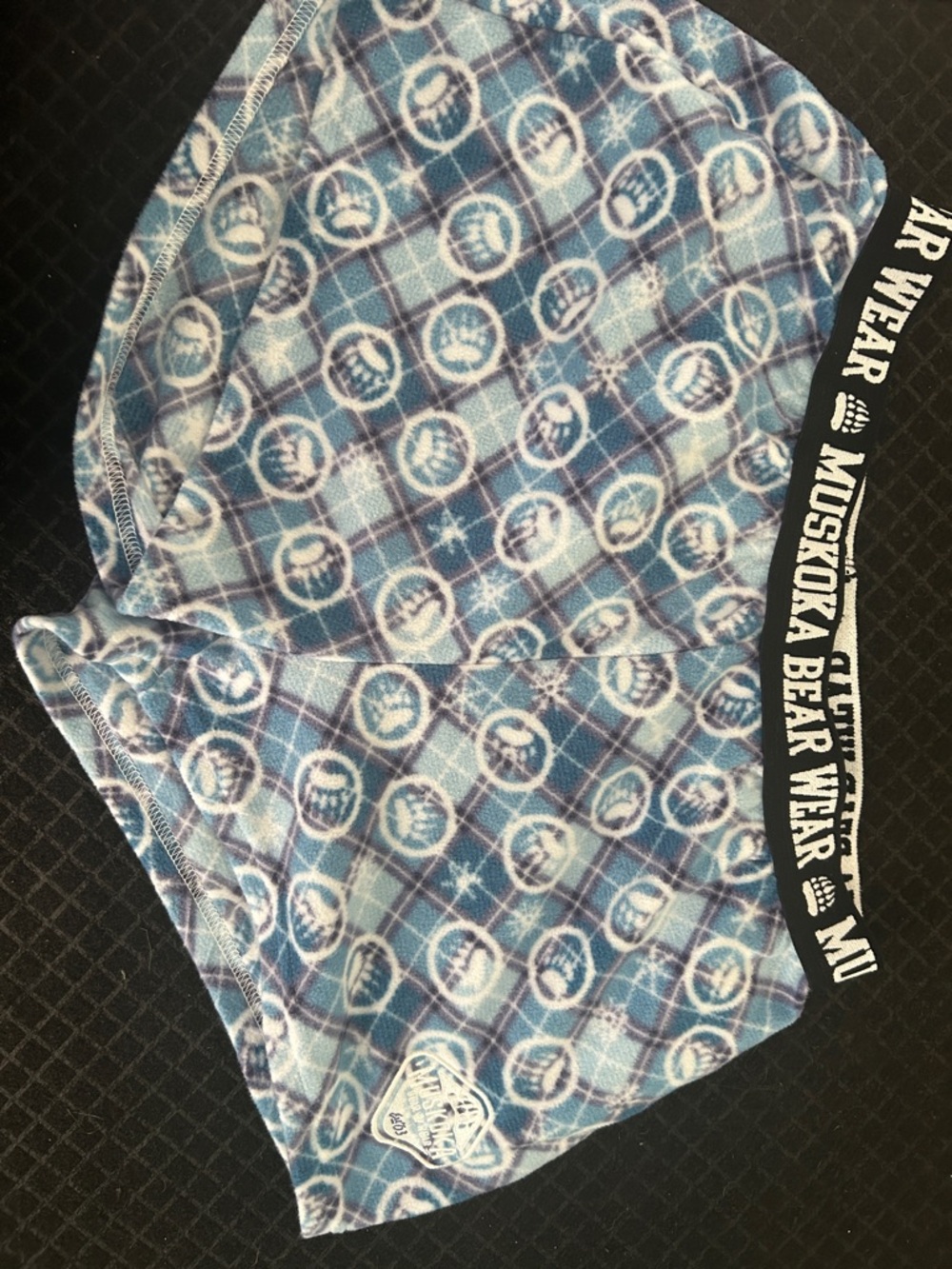 Women's Blue Plaid Fleece Shorts